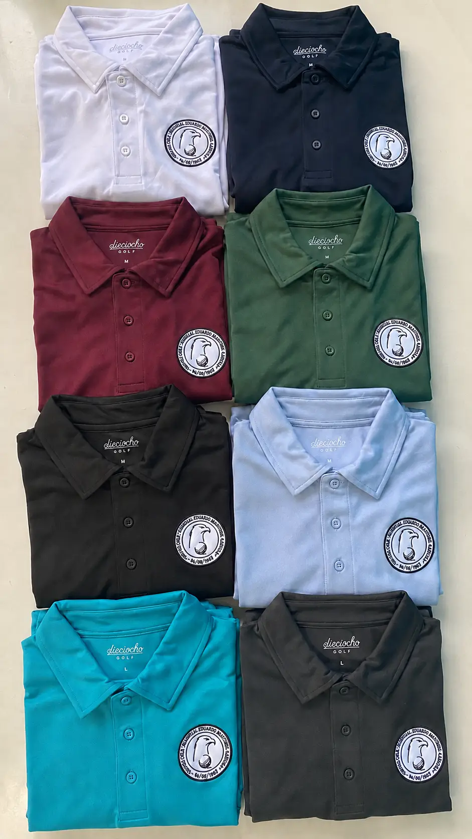 Ocho equipos y ocho colores para el Memorial Eduardo Martínez Cabrera Ocho polos personalizados en diferentes colores para los equipos del Memorial Eduardo Martínez Cabrera